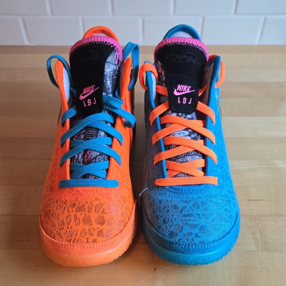 Nike LBJ Men's Multicolor Athletic Shoes - Orange & Blue